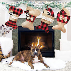 Christmas Pet Socks Gift Bag, Polyester Holiday Stockings-2