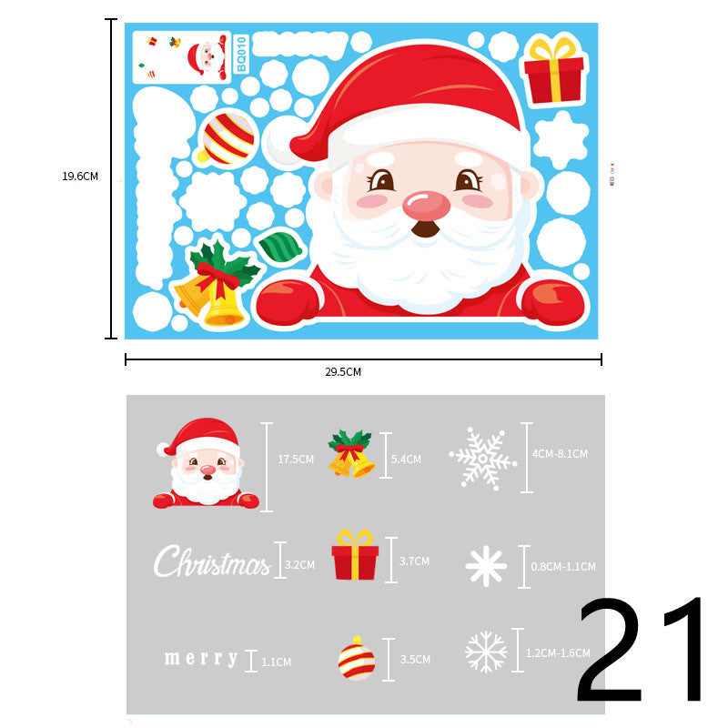 Christmas Decorations Glass Electrostatic Stickers-22