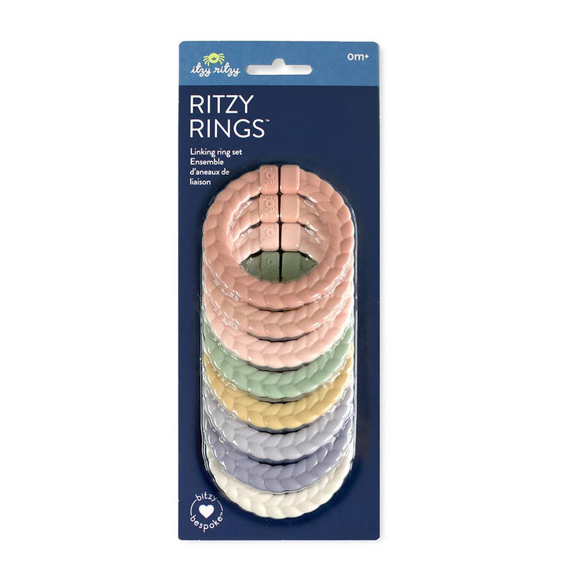 Itzy Ritzy Canada - Bitzy Bespoke Itzy Rings™ Linking Ring Set: Rainbow - Ages 0+-2
