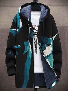 Men's Zipper Hooded Cardigan Cotton-padded Jacket-2