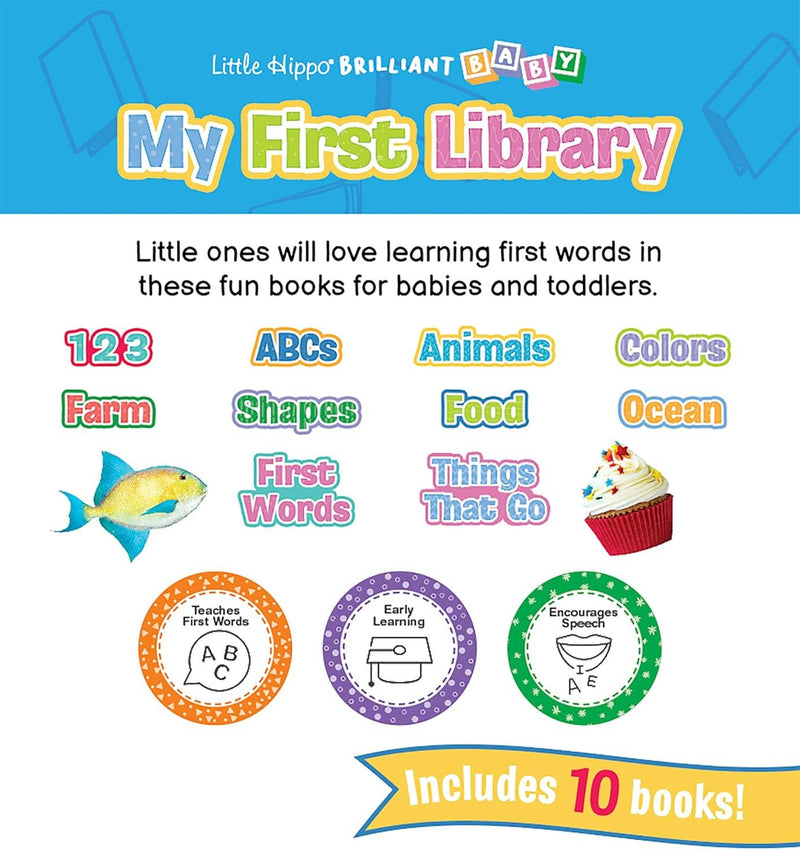 Little Hippo Books - My First Library - Baby Book Set of 10 - Ages 1–3-6