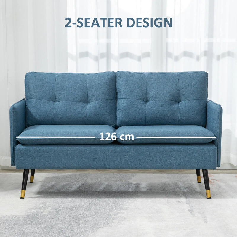 55-Inch Dark Blue Loveseat Sofa – Button-Tufted Upholstered Couch for Bedroom & Small Spaces (United States & Canada Delivery Only)-4