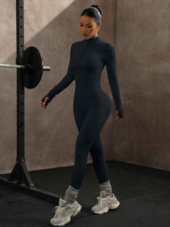 Women’s Long-Sleeve Seamless Yoga Bodysuit – Tight-Fit One-Piece Workout Suit-4