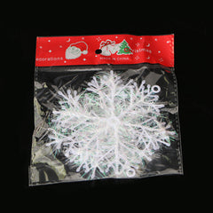 Christmas Decorations Brushed Plastic Snowflake Flakes-2