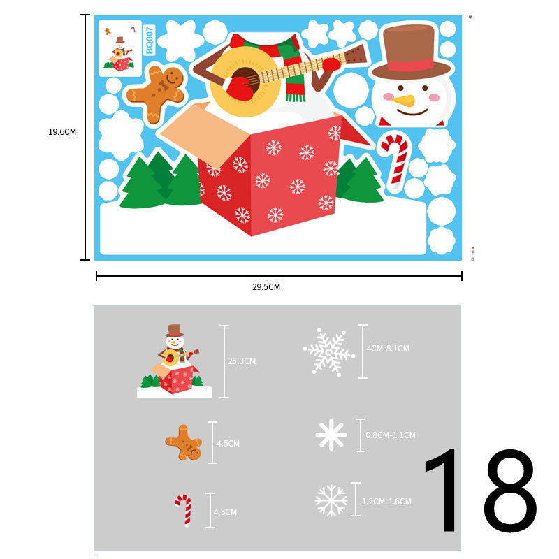 Christmas Decorations Glass Electrostatic Stickers-19