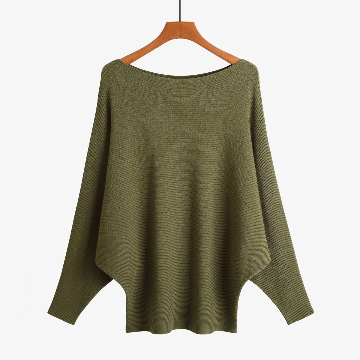 Women’s Halter Neck Batwing Knit Pullover Top – Stretchy Relaxed-Fit Casual Sweater-11