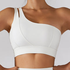 Women’s Ribbed One-Shoulder Yoga Set – Backless Sports Bra & Yoga Pants-16