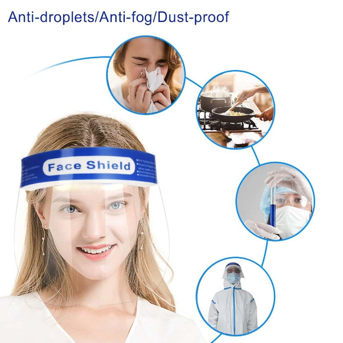 Protector facial desechable de protección contra salpicaduras directas