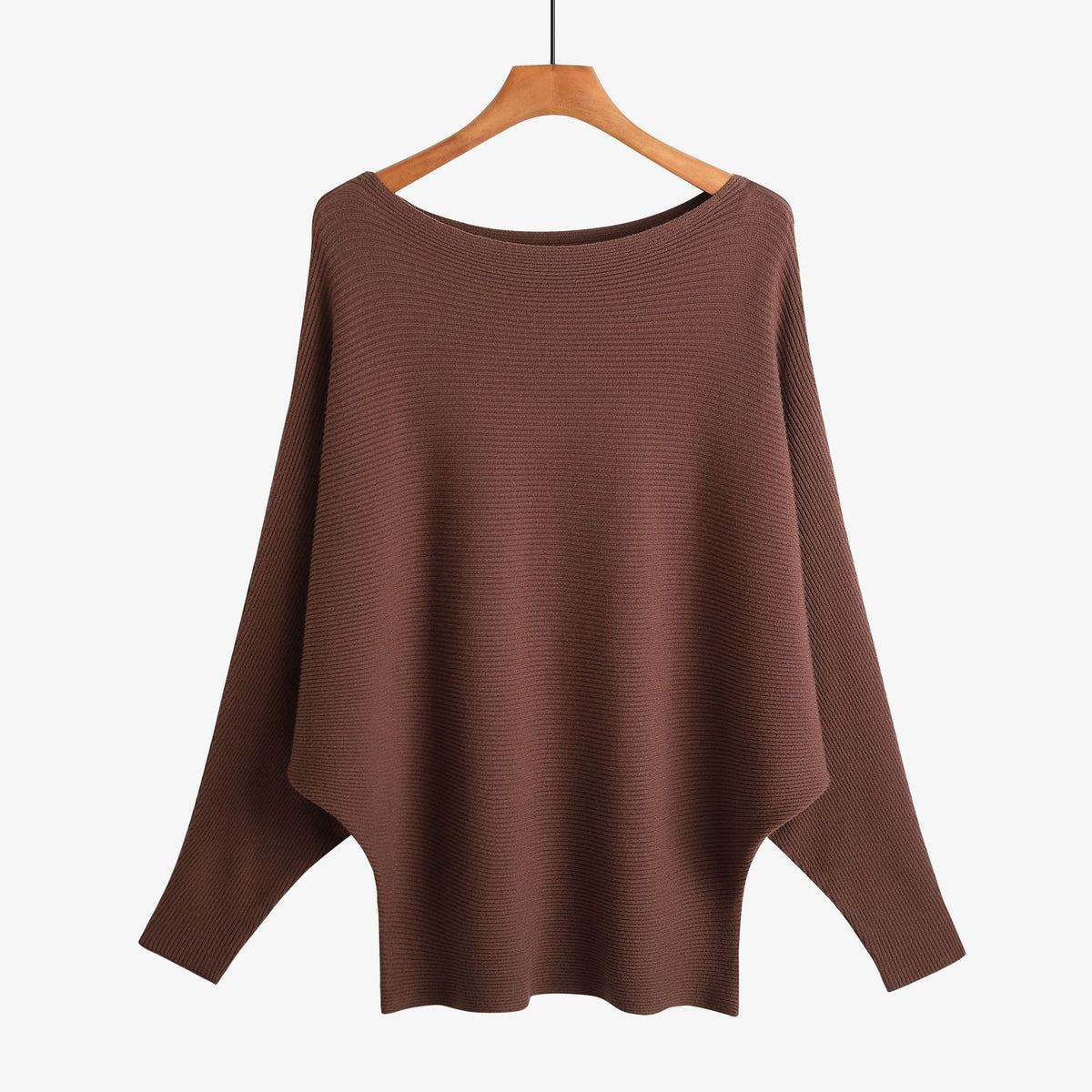 Women’s Halter Neck Batwing Knit Pullover Top – Stretchy Relaxed-Fit Casual Sweater-16