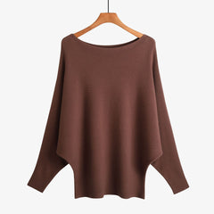 Women’s Halter Neck Batwing Knit Pullover Top – Stretchy Relaxed-Fit Casual Sweater-16