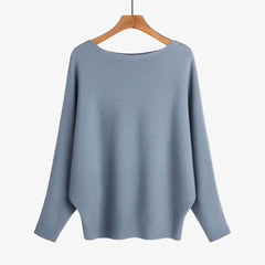 Women’s Halter Neck Batwing Knit Pullover Top – Stretchy Relaxed-Fit Casual Sweater-18