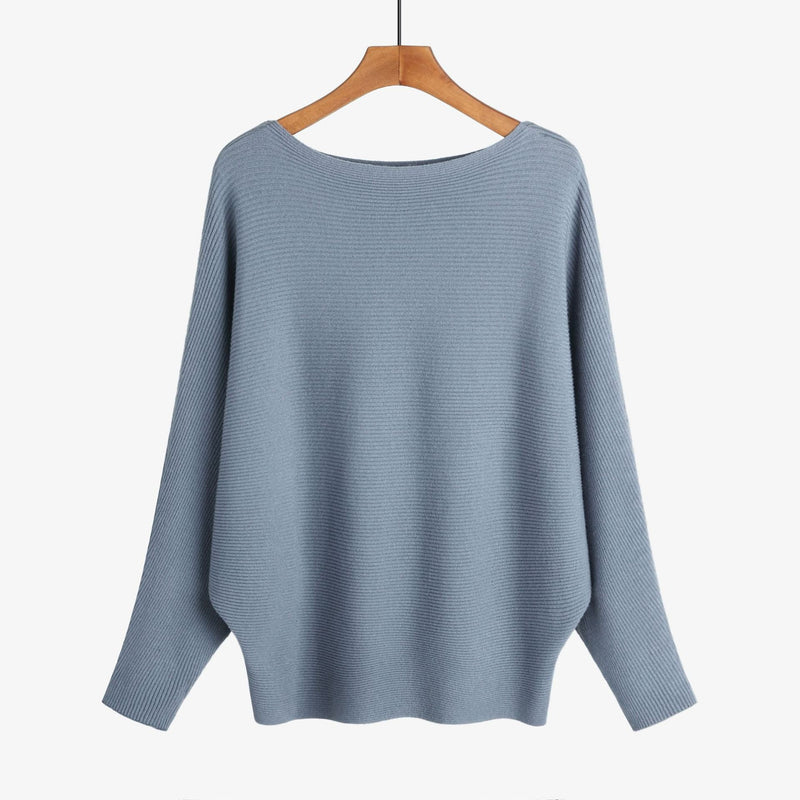 Women’s Halter Neck Batwing Knit Pullover Top – Stretchy Relaxed-Fit Casual Sweater-18
