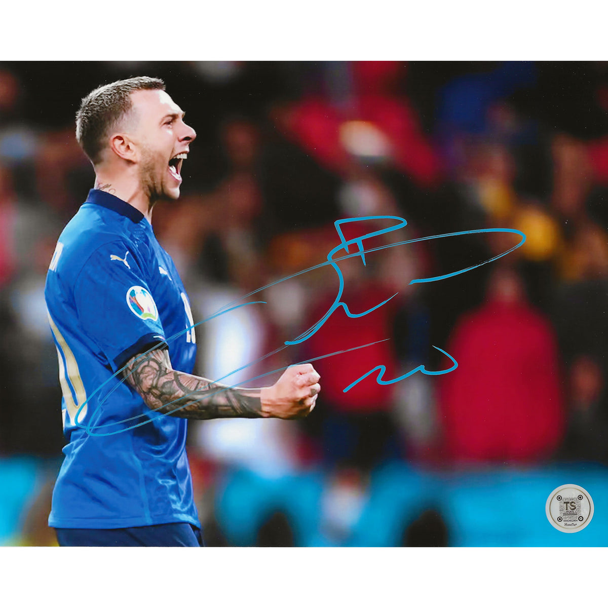 Federico Bernardeschi Autographed Italian National Soccer Team Celebration 8x10 Photo *As Is*-1