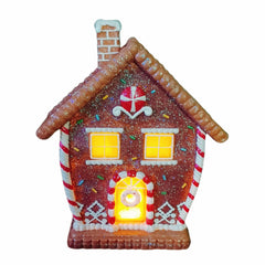 Christmas Gingerbread Man Decoration - Light-Up Holiday Resin Figurine-3