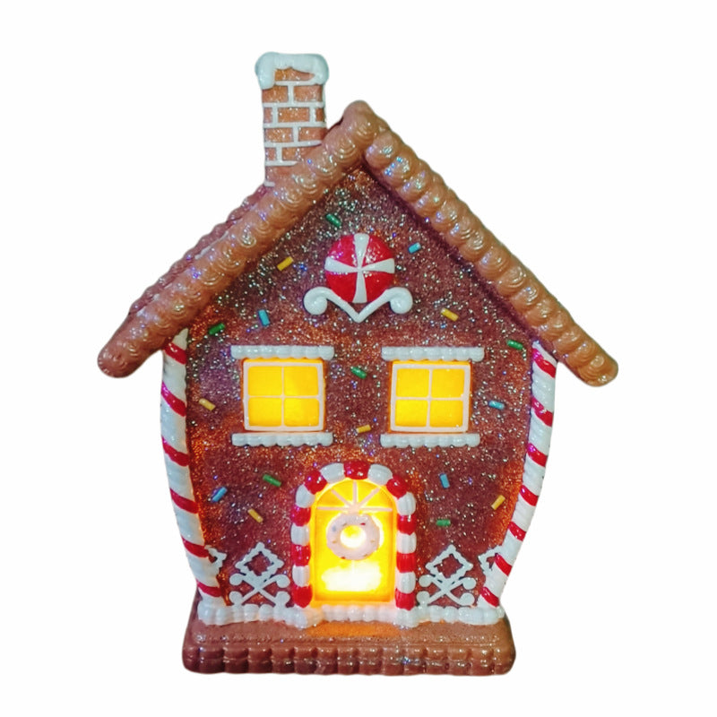 Christmas Gingerbread Man Decoration - Light-Up Holiday Resin Figurine-3