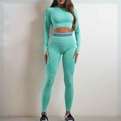 Women’s Seamless Sports Set – Workout Outfit with Booty Yoga Pants-5