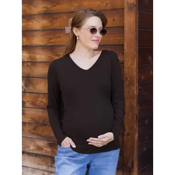Ribbed Maternity & Nursing Long Sleeve T-Shirt | Kindred Bravely-1