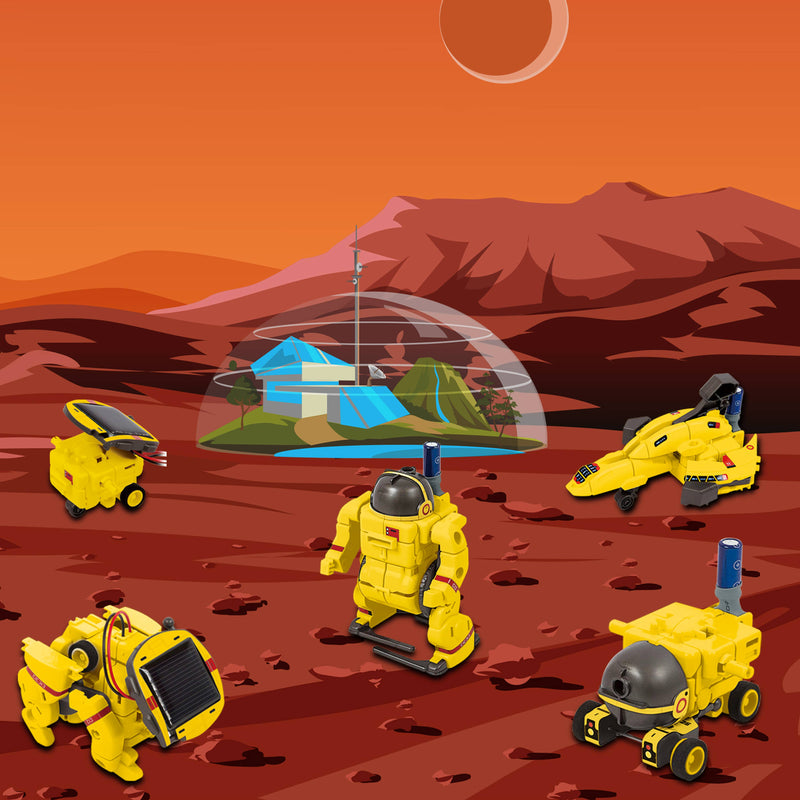 PicassoTiles - PicassoTiles 6-in-1 STEM Kids Solar Powered UFO Robot Kit - Ages 8+-6