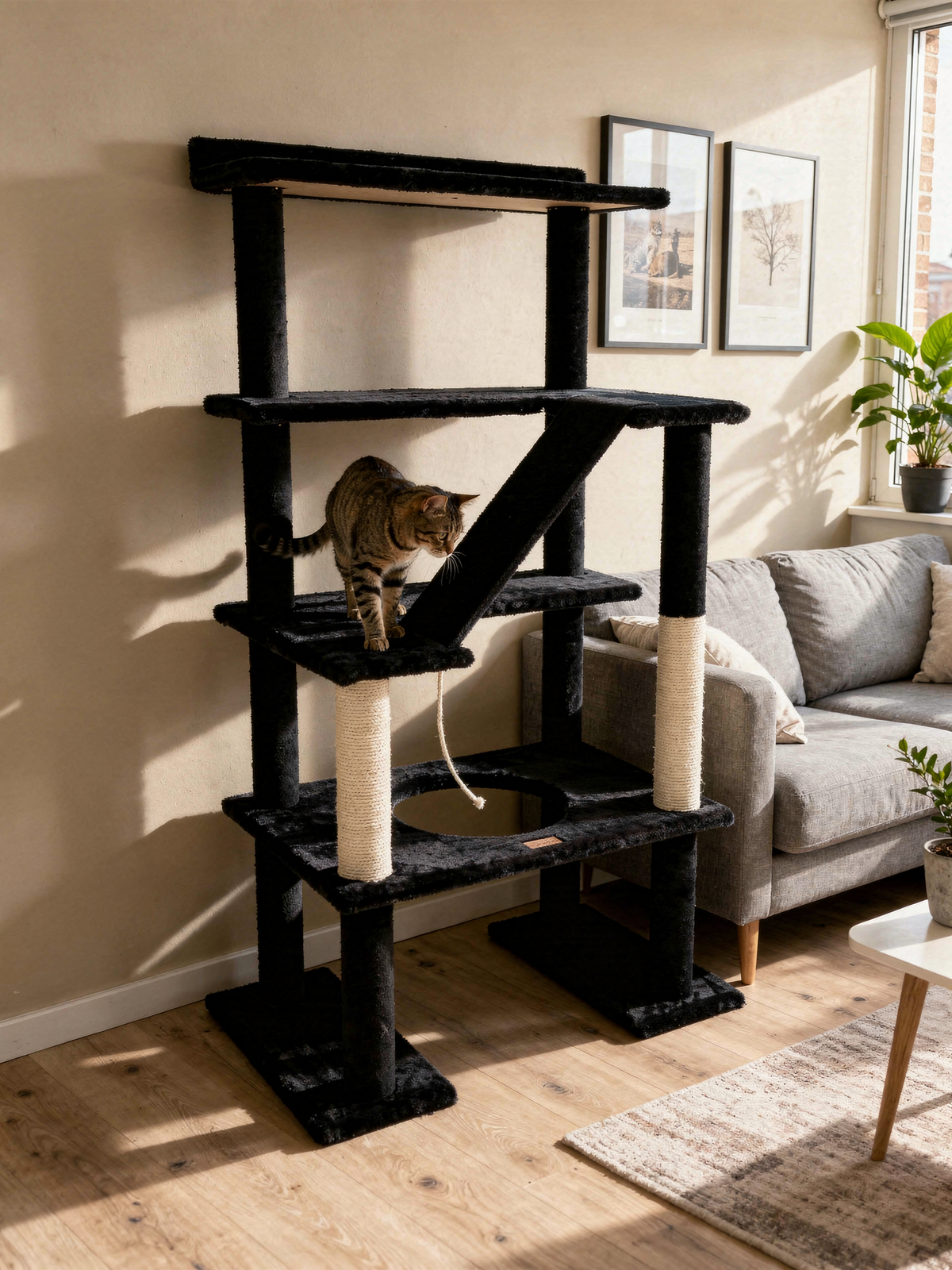 Maine Coon 65" Cat Tower - 5-Level Cat Tree-3