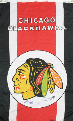Chicago Blackhawks Legends Autographed Flag-1