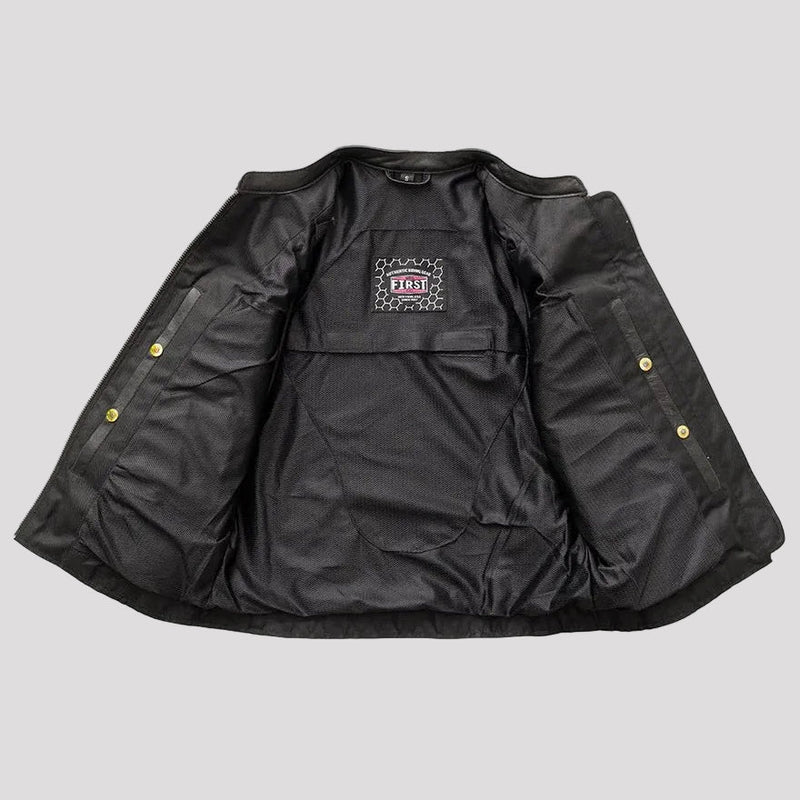 Women’s Motorcycle Leather Jacket. Lightweight Cowhide with Armor Pockets-6