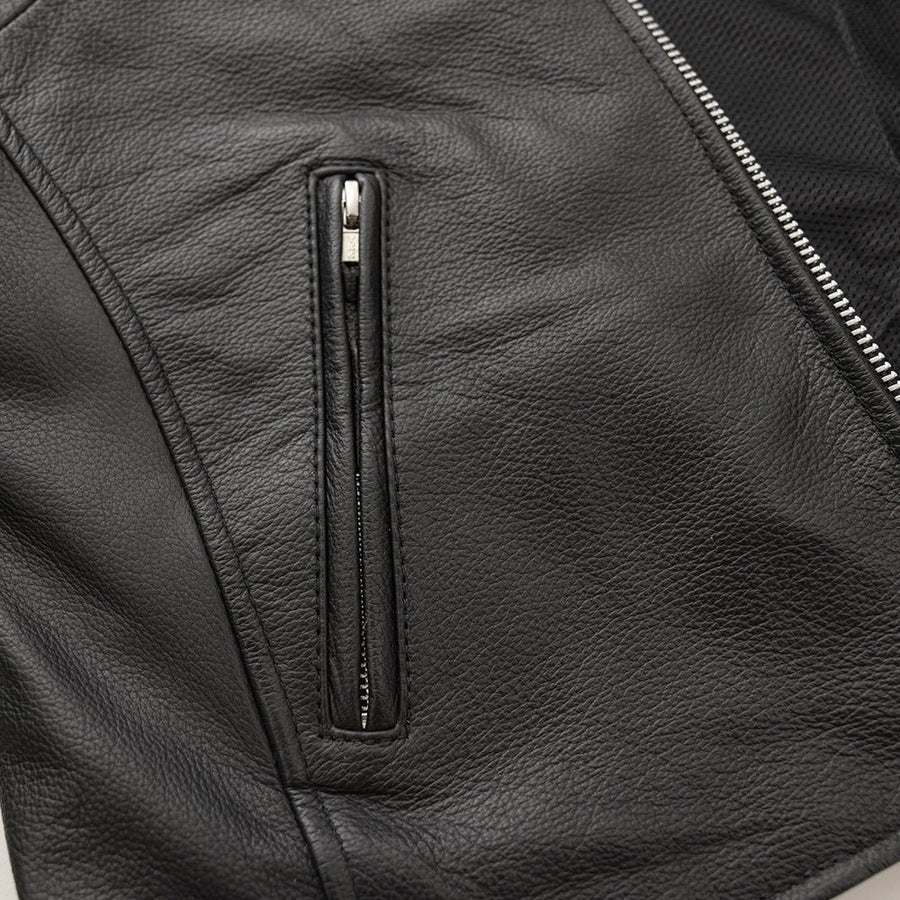 Women’s Motorcycle Leather Jacket. Lightweight Cowhide with Armor Pockets-8
