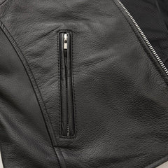 Women’s Motorcycle Leather Jacket. Lightweight Cowhide with Armor Pockets-8