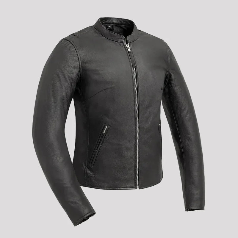 Women’s Motorcycle Leather Jacket. Lightweight Cowhide with Armor Pockets-4
