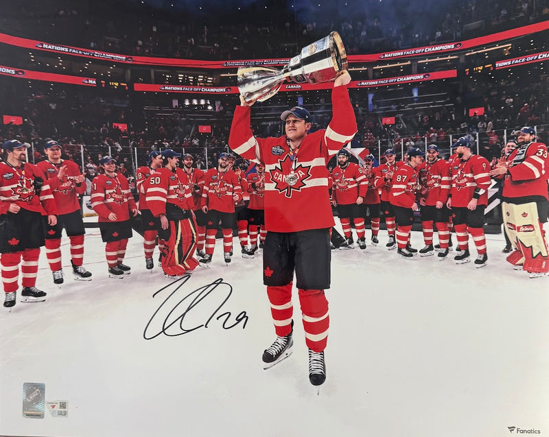Nathan MacKinnon Signed Team Canada 4 Nations 16x20 Photo-1
