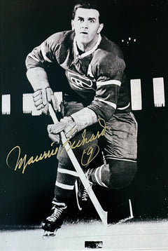 Maurice Richard Signed 5x7 Sepia Photo with Gold Ink-1