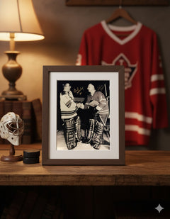 Johnny Bower & Gump Worsley Dual Signed 8x10 Photograph-2
