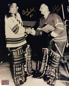 Johnny Bower & Gump Worsley Dual Signed 8x10 Photograph-1