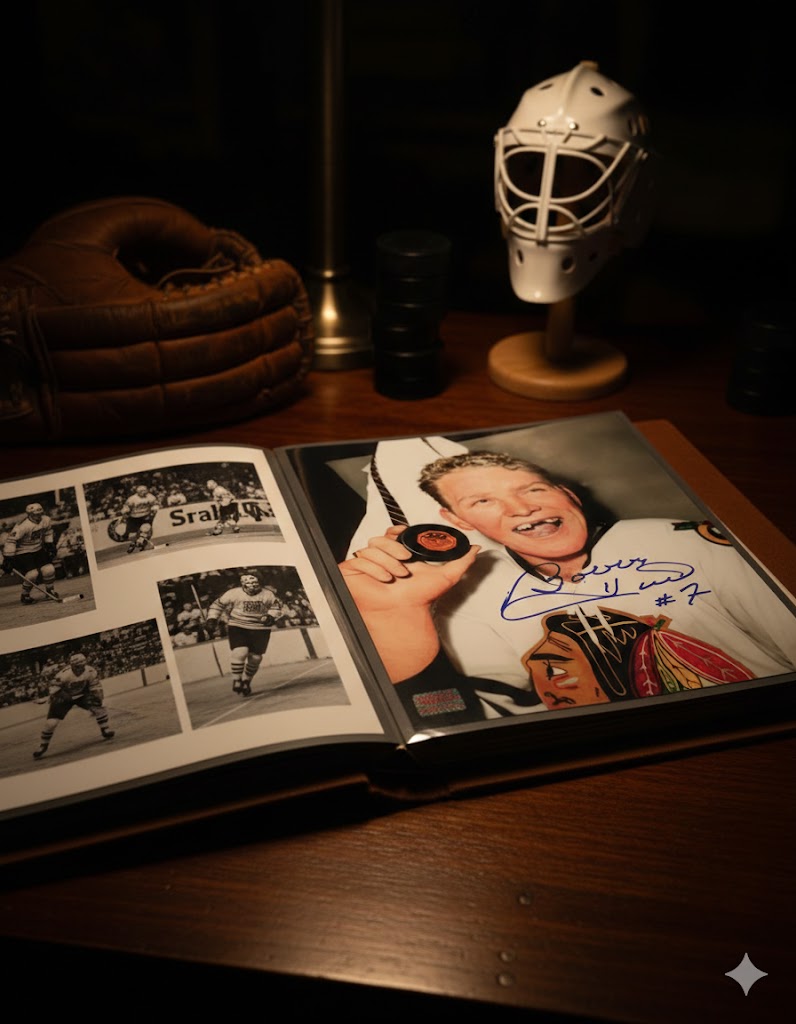 Bobby Hull Autographed 50th Goal 8x10 Colour Photograph-3