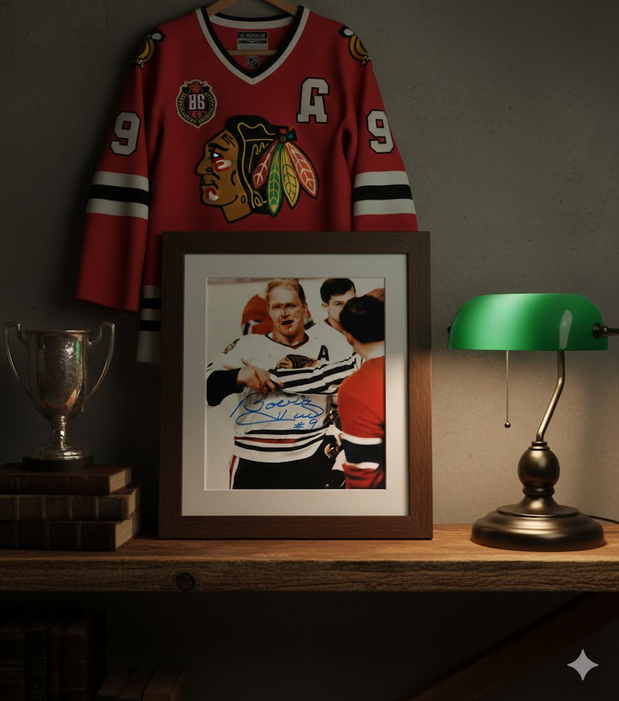 Bobby Hull Autographed 8x10 Bloody Photograph-2