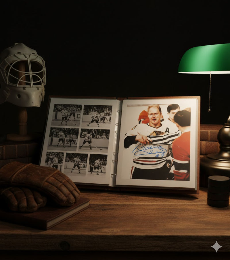Bobby Hull Autographed 8x10 Bloody Photograph-3