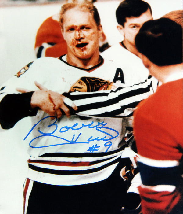 Bobby Hull Autographed 8x10 Bloody Photograph-1