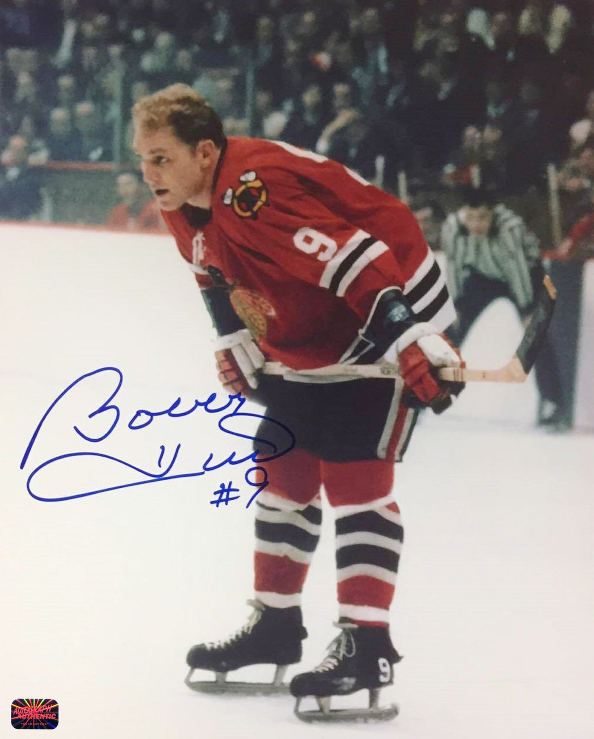Bobby Hull Autographed 8x10 Red Jersey Photograph-1