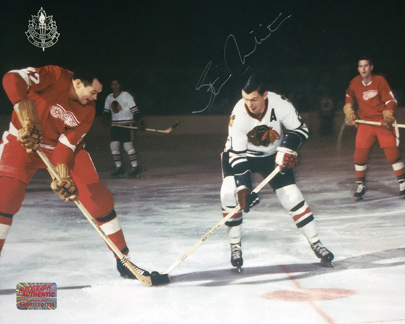 Stan Mikita Autographed 8x10 Faceoff Photograph-1