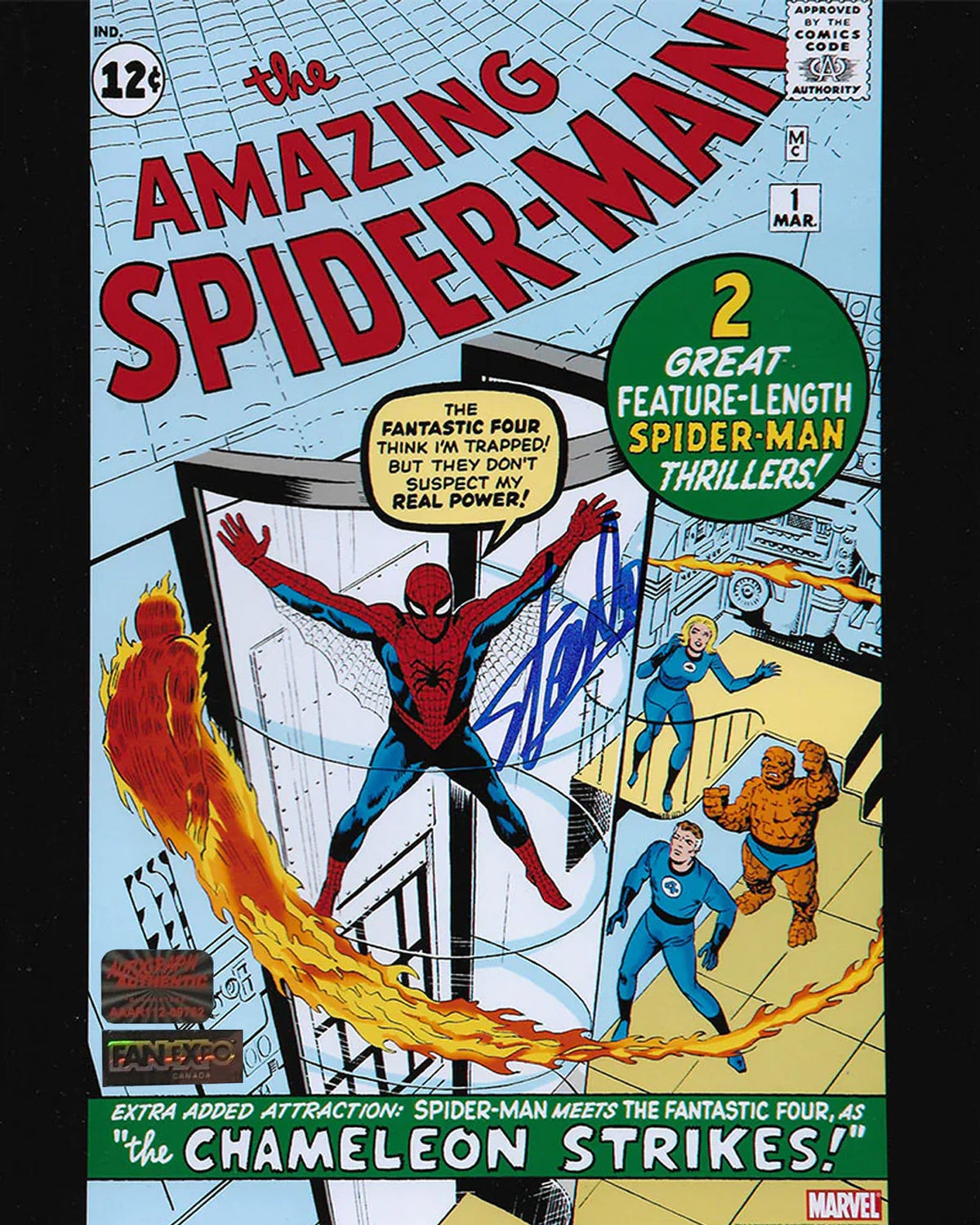 Stan Lee Signed 8x10 Amazing Spider-Man #1 Comic Cover-1