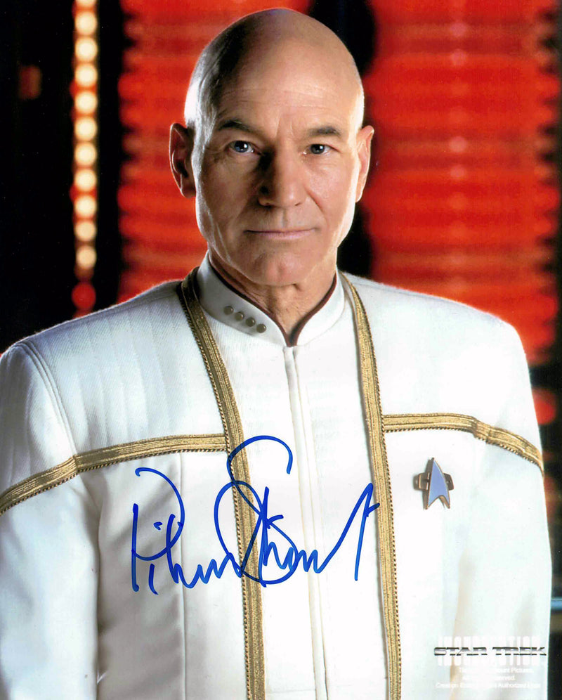 Patrick Stewart Signed Star Trek Nemesis 8x10 Display-1
