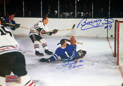 Johnny Bower & Bobby Hull Dual Signed 8x12 Photograph-1