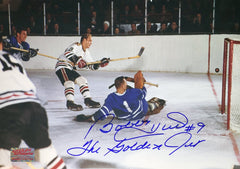 Bobby Hull Signed 8x12 Photograph with Johnny Bower-1