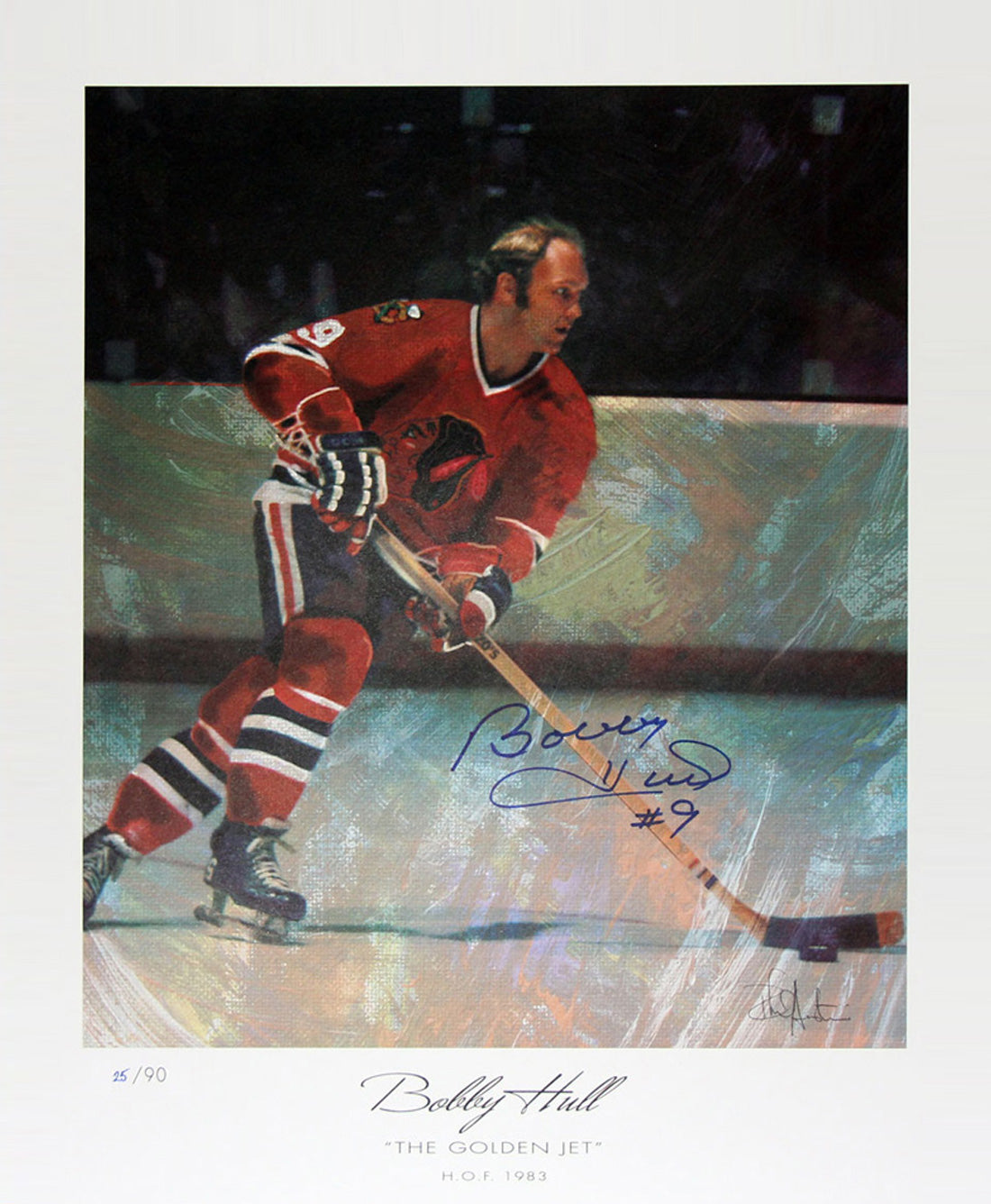 Bobby Hull Signed Artist Proof Lithograph /90-1