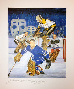 Legends of the Crease Signed Lithograph - Johnny Bower-1