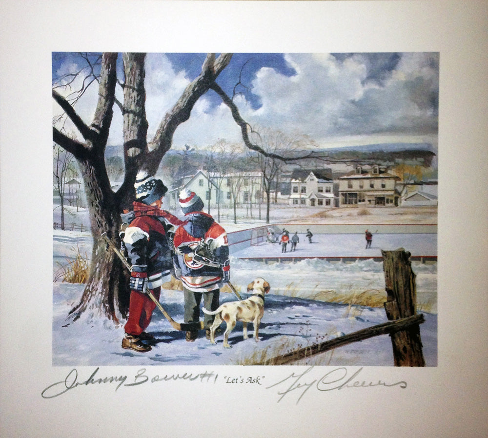 Let's Ask Lithograph Signed by Johnny Bower & Gerry Cheevers-1