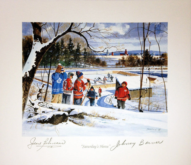 Saturday's Heroes Lithograph Signed by Jean Béliveau-1