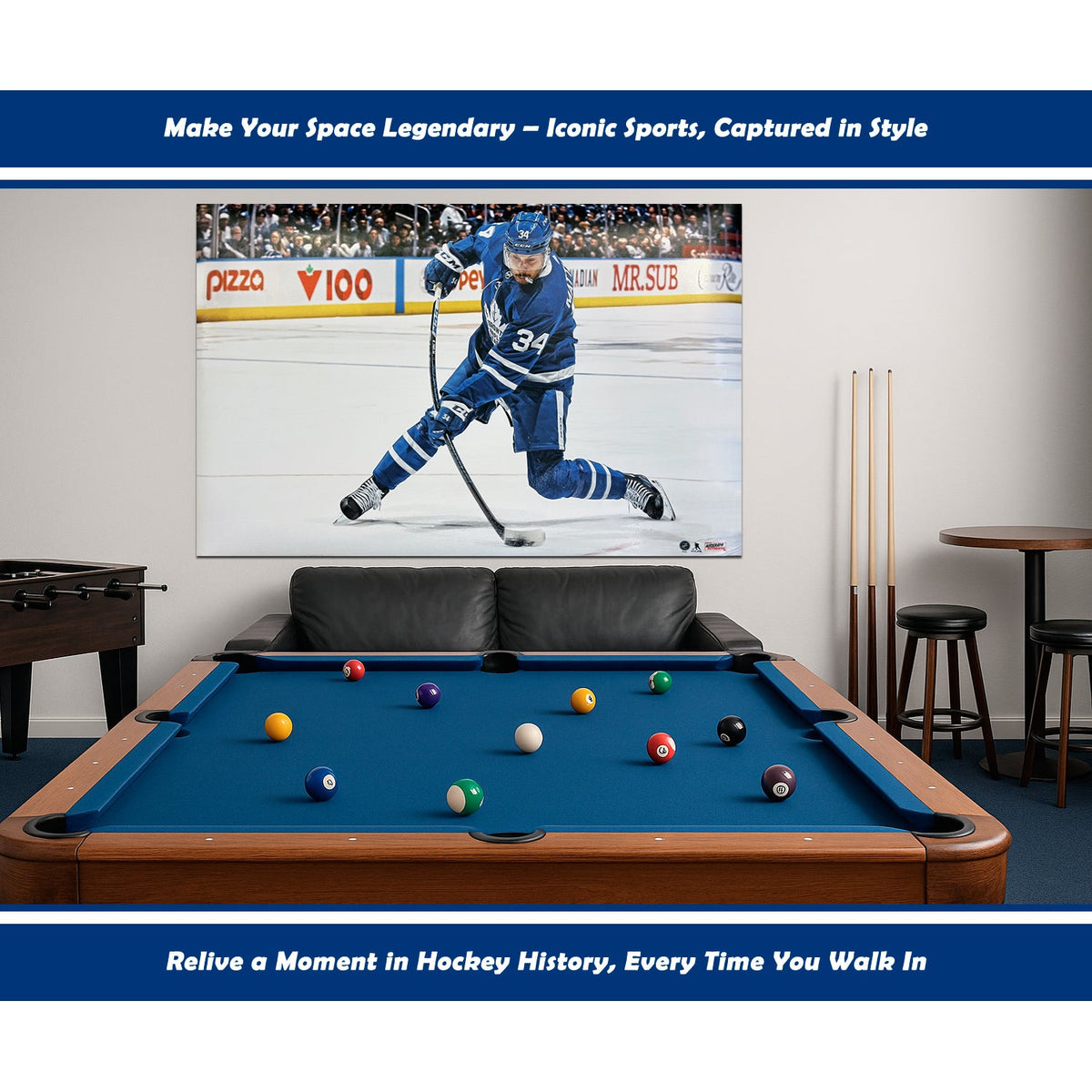 Auston Matthews Slapshot Toronto NHL Licensed Hockey Print-2