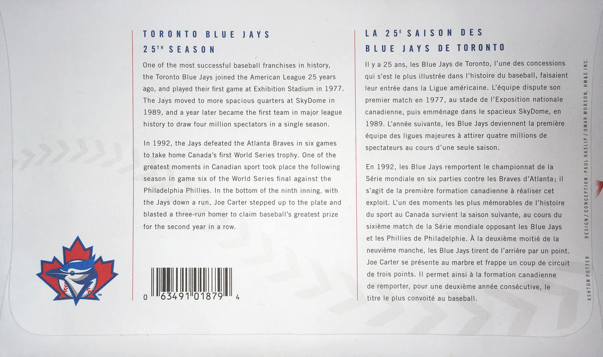 1992 Toronto Blue Jays World Series First Day of Issue Stamp-2