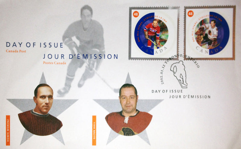 2002 Glenn Hall & Howie Morenz First Day of Issue Stamps-1