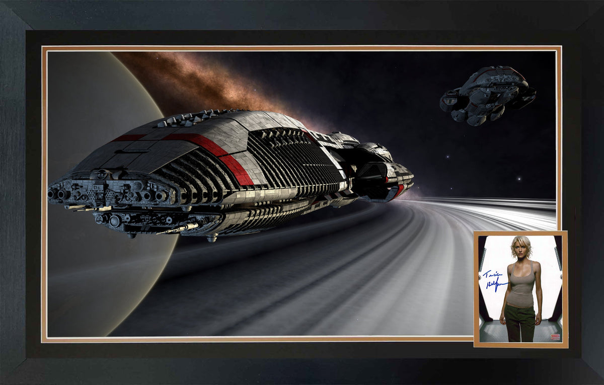 Tricia Helfer Autographed Battlestar Galactica Display (38.5x28)-1